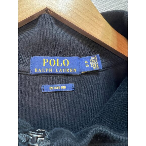Polo Ralph Lauren Men's 1/4 Zip Pullover Sweater Estate Rib Mock Neck Sz XL Navy - Picture 3 of 12